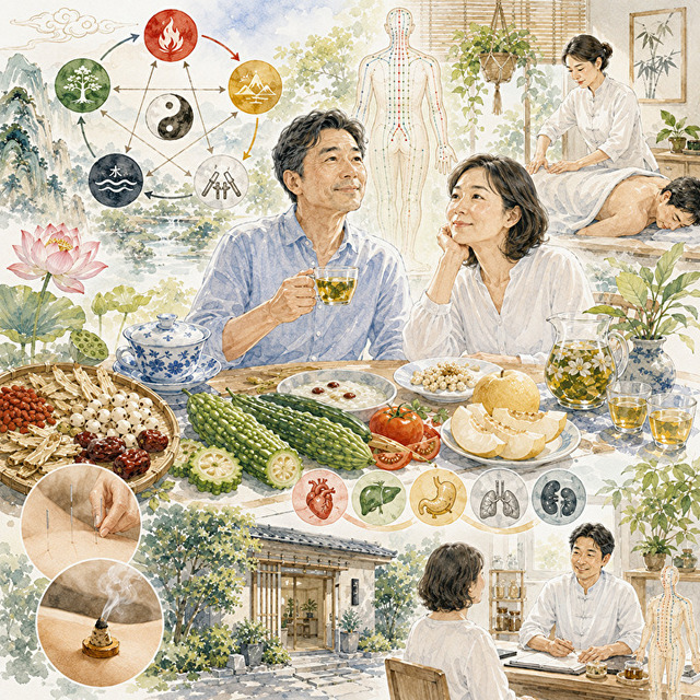 夏の養生を考える男女2人